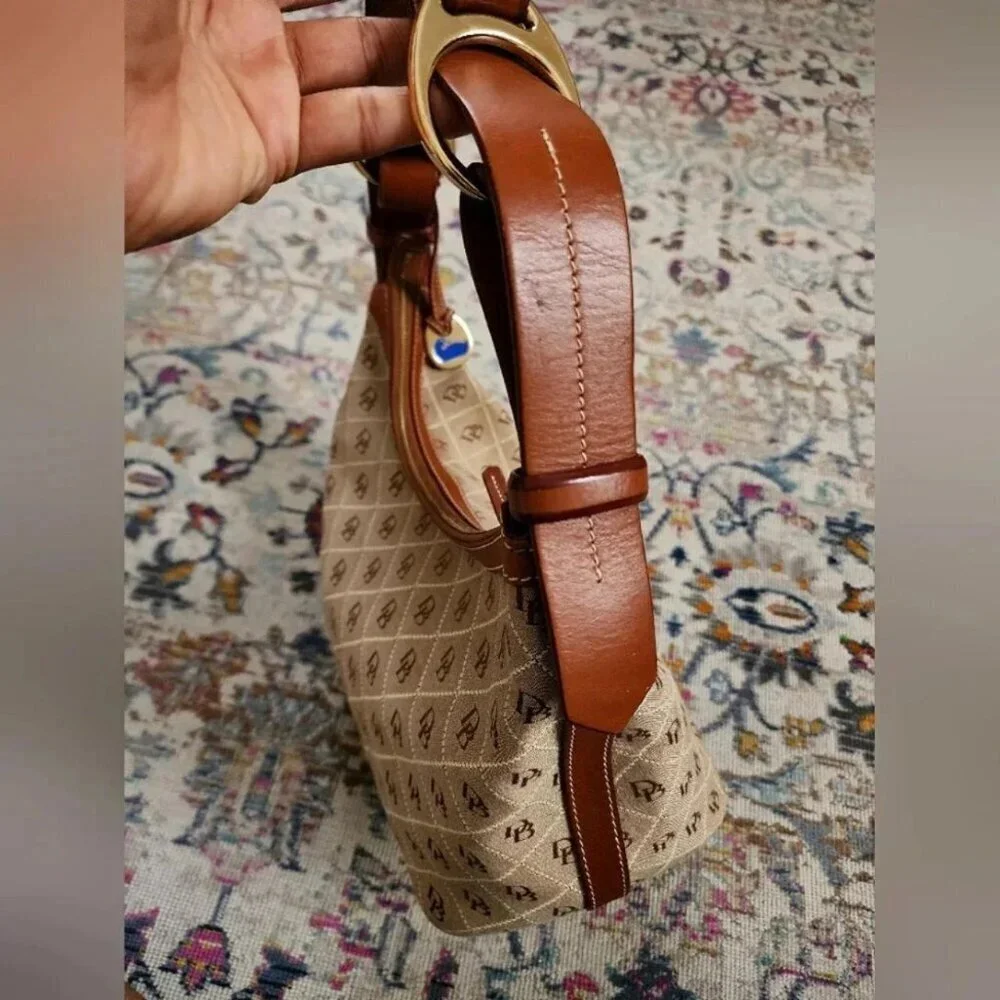 Dooney Bourke Women's Brown Signature Canvas Bucket Purse